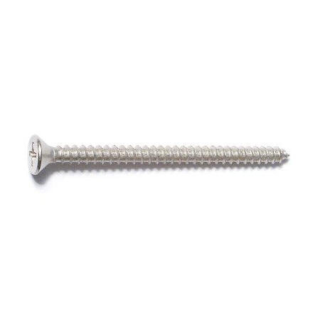 Midwest Fastener Wood Screw, #9, 2-1/2 in, Nickel Steel Flat Head Phillips Drive, 10 PK 79336